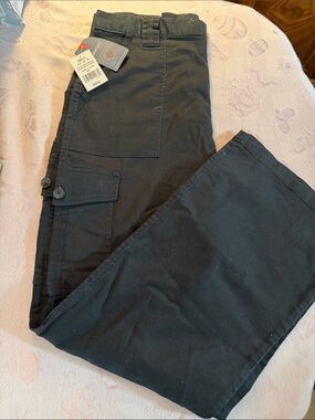 Kohl's Men's Black Cargo Pants with Button Flap Pockets